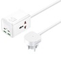 Мережевий зарядний пристрій Remax RP-U157 GaN Power Strip 65W (2Type-C+2USB), EU,  білий Изображение