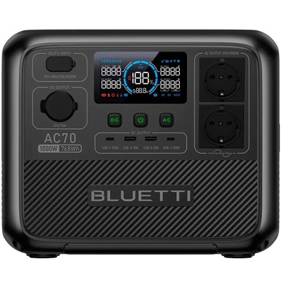 Зарядна станція Bluetti AC70, 1000 Вт, 768 Вт*год (електростанція для дому, ДБЖ, UPS) Зображення