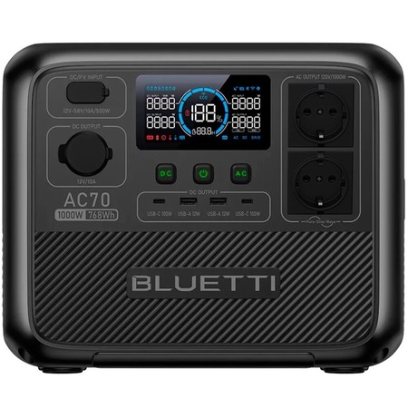 Зарядна станція Bluetti AC70, 1000 Вт, 768 Вт*год (електростанція для дому, ДБЖ, UPS) Зображення