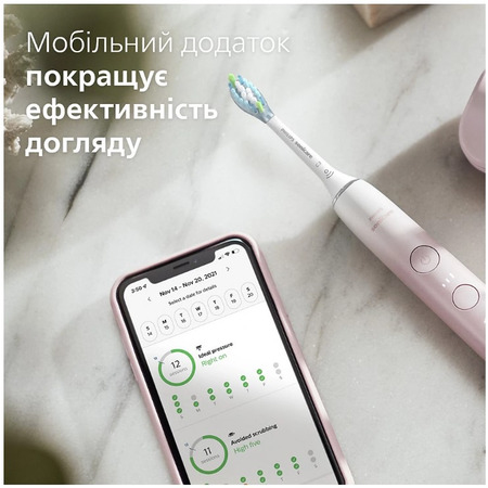 Зубна електрощітка Philips HX9911/84 Sonicare DiamondClean Gradient Pink-White (6902620) Изображение