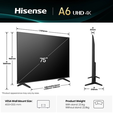 LED-телевізор Hisense 75A6Q  (7134236) Изображение