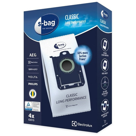 Мішки для пилососу Electrolux E 201S S-bag Classic LongPerformance 4штх3.5 синт (6435243) Зображення