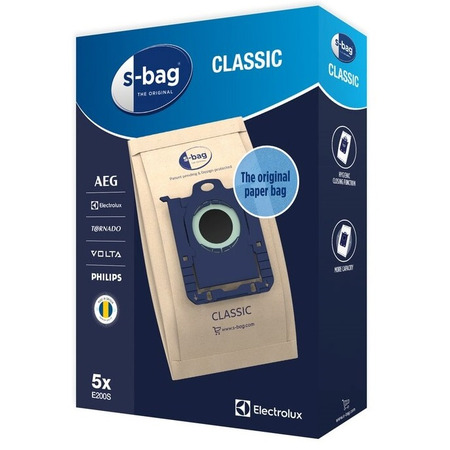 Мішки для пилососу Electrolux E 200S S-bag Classic 5штх3 л папір (6435245) Изображение