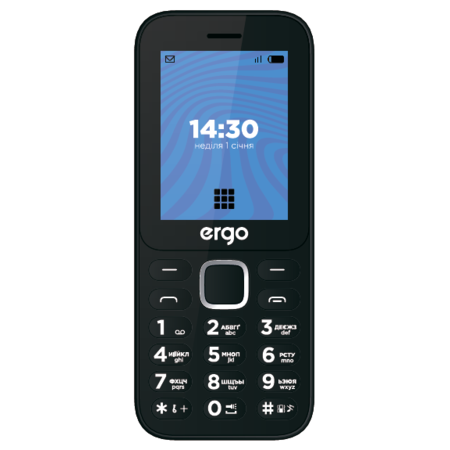 Мобільний телефон ERGO E241 Dual Sim Black (6716239) Зображення