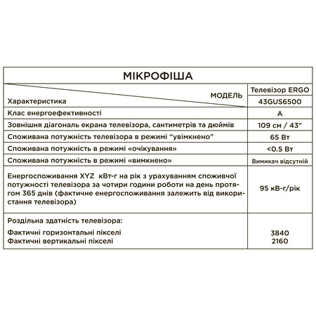 LED-телевізор ERGO 43GUS6500 (6815376) Изображение