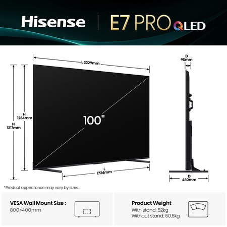 LED-телевізор Hisense 100E7Q PRO  (7134222) Зображення