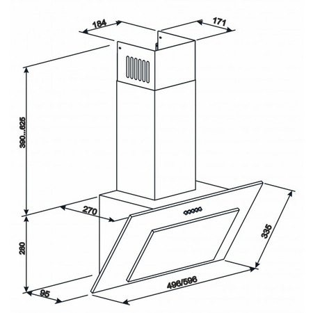 Витяжка Eleyus Vertical 700 60 BL (6548168) Изображение