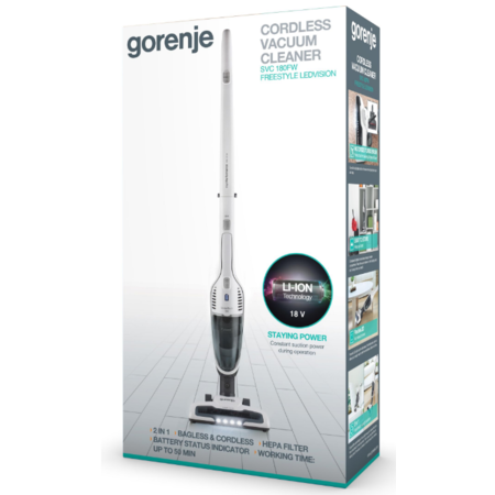 Акумуляторний пилосос Gorenje SVC 180 FW (VC2931) (6579415) Изображение