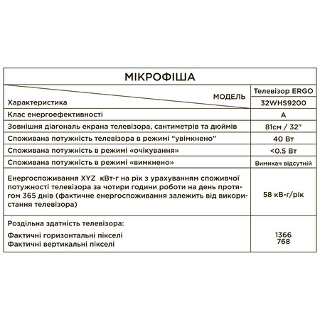 LED-телевізор ERGO 32WHS9200 (6861504) Зображення