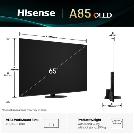 LED-телевізор Hisense 65A85Q (7134192) Зображення