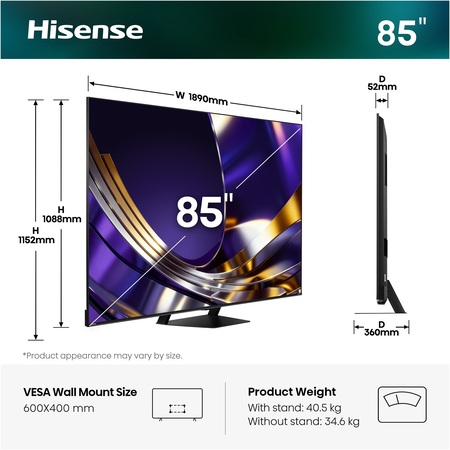 LED-телевізор Hisense 85U7S PRO (7263507) Зображення