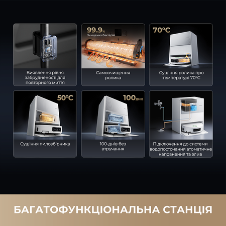 Робот-пилосос Dreame Aqua 10 Ultra Roller Complete White  (7223213) Зображення