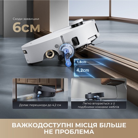 Робот-пилосос Dreame Aqua 10 Roller White  (7223214) Зображення