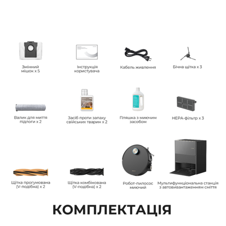 Робот-пилосос Dreame Aqua 10 Ultra Roller Complete Black  (7223461) Зображення