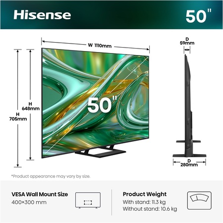 LED-телевізор Hisense 50E8S  (7263479) Зображення