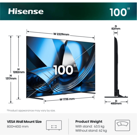 LED-телевізор Hisense 100U7SE  (7263510) Зображення
