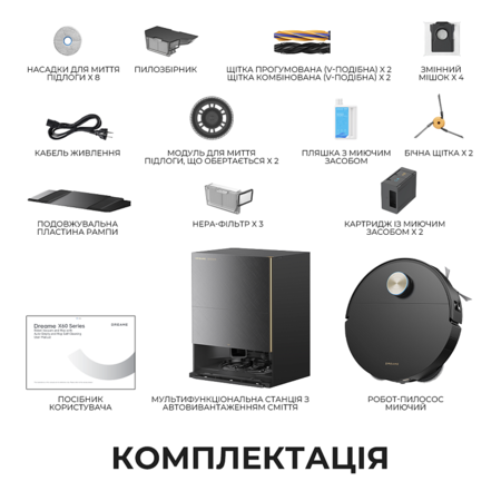 Робот-пилосос Dreame Bot X60 Ultra Complete Black (RLX87DE) (7291363) Зображення