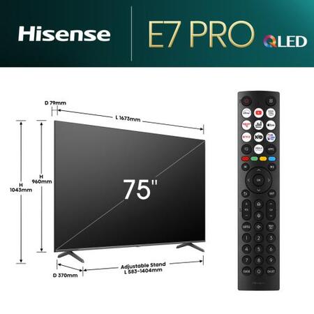 LED-телевізор Hisense 75E7NQ PRO (7078642) Зображення