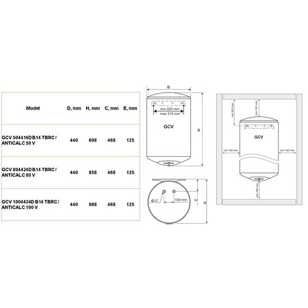 Водонагрівач Tesy GCV 504416D B14 TBRC / ANTICALC 50 V (7056337) Изображение