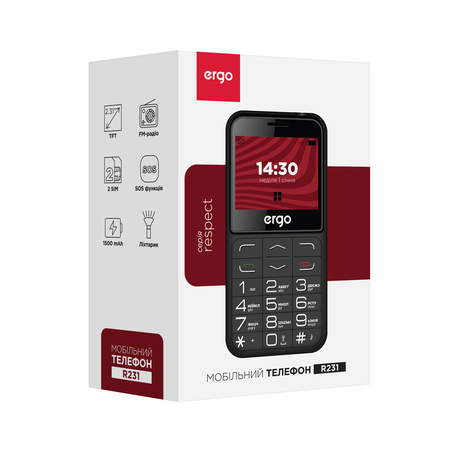 Мобільний телефон ERGO R231 Dual Sim Black (6906379) Изображение