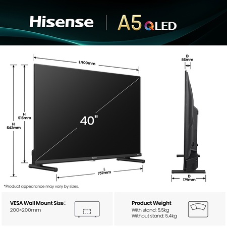 LED-телевізор Hisense 40A5Q  (7134238) Изображение