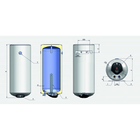 Водонагрівач Eldom Eureka 80 SLIM  2x1.0 kW  WV08039D Зображення