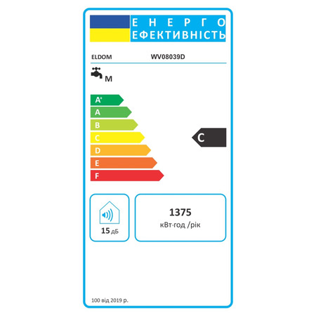 Водонагрівач Eldom Eureka 80 SLIM  2x1.0 kW  WV08039D Зображення