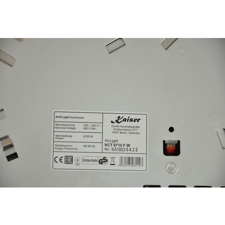 Варочная поверхность электрическая Kaiser KCT 6715 FW Изображение