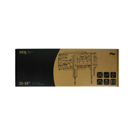 Кронштейн ATG W3255LB 32-55" 30кг VESA 200×300 Black (W3255LB) Изображение