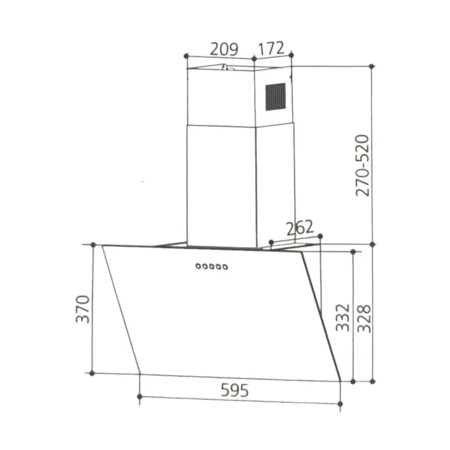 Кухонна витяжка Interline TEFFI SLIM BL A/60/GL/PB Изображение