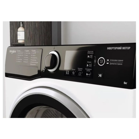 Пральна машина Whirlpool WRBSB6228BUA білий з чорним Изображение