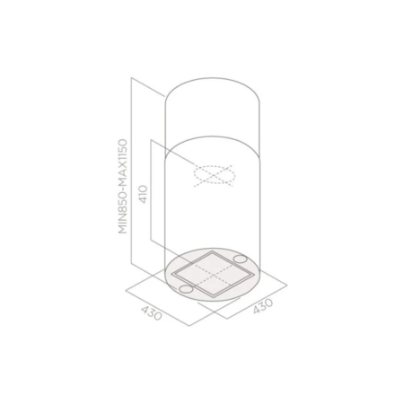 Кухонна витяжка Elica TUBE PRO ISLAND BL MAT/A/43 Изображение
