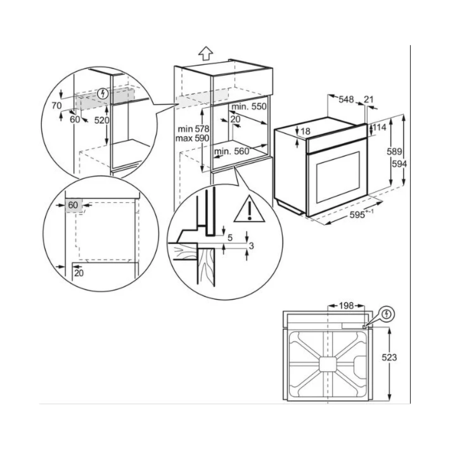 Вбудована мікрохвильова піч Electrolux EMT25203OC Grill Изображение