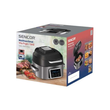Мультипіч електричний Sencor SBG8900SS VITA 1660 Вт, об'єм 6 л, 7 програм, чорний з сірим Изображение