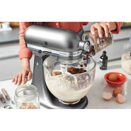 Планетарний міксер KitchenAid Artisan 5KSM125ECU з відкидним блоком сріблястий Зображення