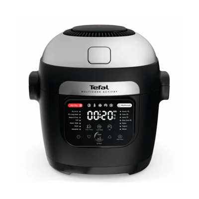 Мультиварка-мультипіч Tefal MY741CF1 Multicook Actifry, 1334Вт, чаша-6л, сенсорне керув., 14 програм, метал/пластик, чорний (ERMY741CF1) Зображення