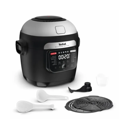Мультиварка-мультипіч Tefal MY741CF1 Multicook Actifry, 1334Вт, чаша-6л, сенсорне керув., 14 програм, метал/пластик, чорний (ERMY741CF1) Зображення