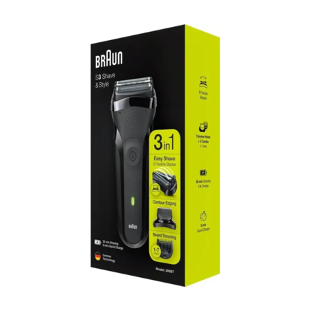 Електробритва BRAUN 300BT Series 3 типу 5408 black/black Зображення