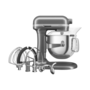 Кухонний комбайн KitchenAid Artisan 6,6 л 5KSM70SHXECU з підйомною чашею, сріблястий Зображення