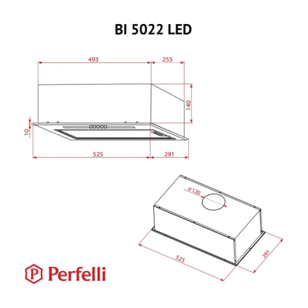 Кухонна витяжка Perfelli BI 5022 WH LED Зображення