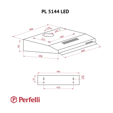 Витяжка PERFELLI PL 5144 W LED Зображення