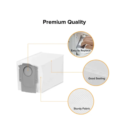 Мішки RoboRock Disposable Dust bag 8.02.0238 (Q7 TF+, Q10 VF+, QR 798, 5AE, 5V1, 5A1, Edge, 10R, 10, Z70, Curv 2 Flow, Curv 2 Pro) Зображення