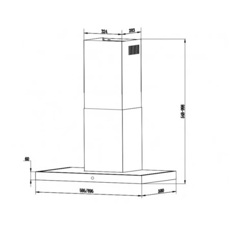 Витяжка Interline CUBA X/BL 60 TB/2/T Зображення