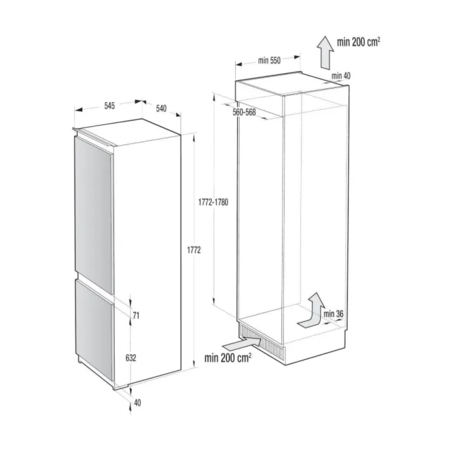 Вбудований холодильник GORENJE NRKI418EP1 (HZFI26282FD) Зображення