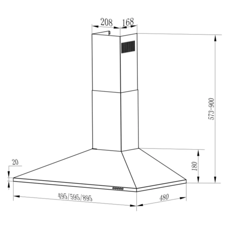 Кухонна витяжка Interline SET X A/60 PB/2/T Зображення
