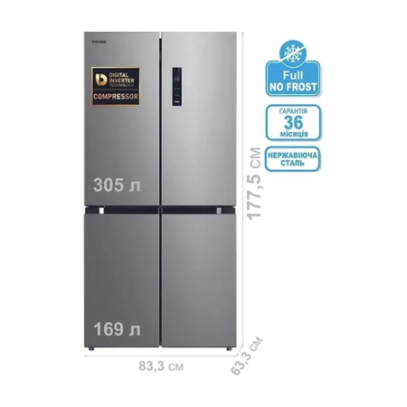 Холодильник Prime Technics RFNC 474 EXD Зображення
