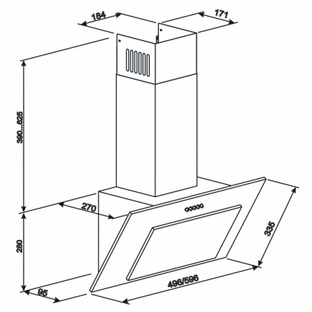 Витяжка похила Eleyus VERTICAL 470 60 WH Изображение