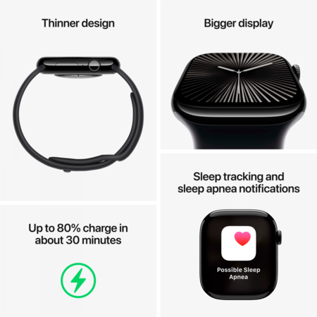 Смарт-годинник Apple Watch Series 10 GPS 42mm Rose Gold Alu. Case w. Light Blush Sport Band - S/M (M Изображение