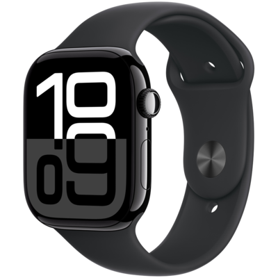 Смарт-годинник Apple Watch Series 10 GPS 46mm Jet Black Alu. Case w. Black Sport Band - S/M (MWWP3) Зображення