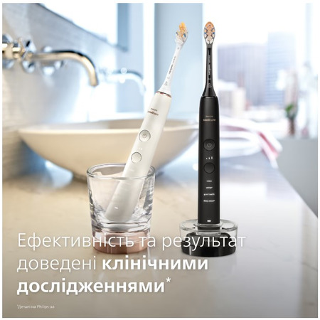 Набір із 2-х електричних зубних щіток Philips Sonicare DiamondClean 9000 Pink&Black HX9914/69 Изображение